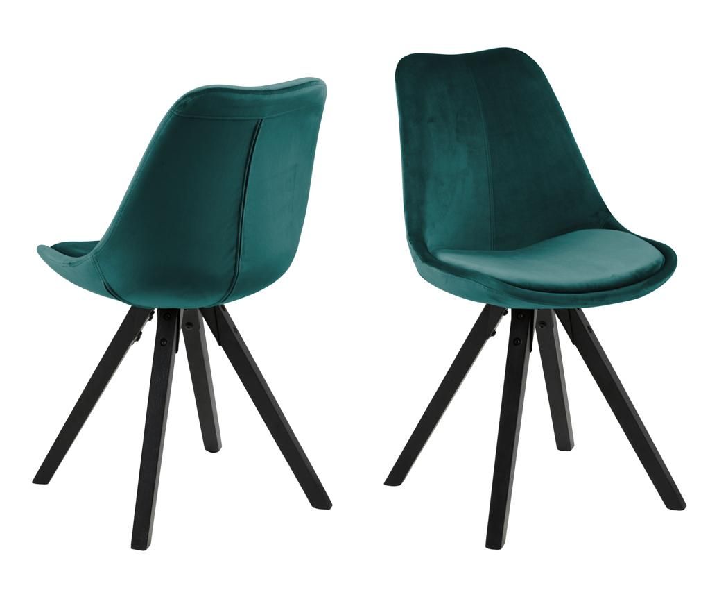 Set 2 scaune Dima Black Green – actona actona imagine 2022 caserolepolistiren.ro